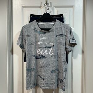 Kids Unisex Pajama Shorts Set (Whale/Shark Theme)